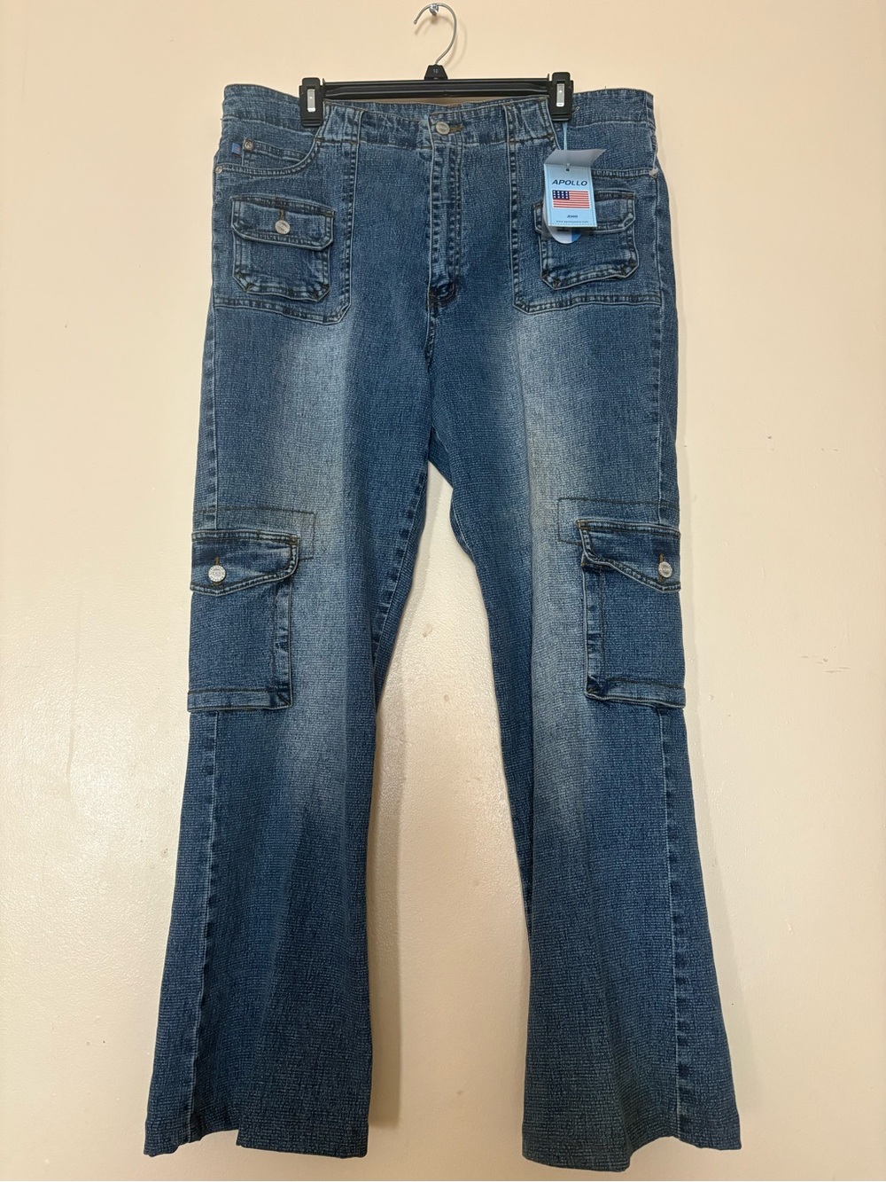 Apollo Women’s Dark Blue Flare Cargo Jeans